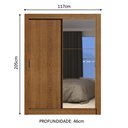 Ver imagem 3 de Guarda-Roupa Solteiro Madesa Dallas Plus 2 Portas de Correr com Espelho 4 Gavetas Rustic Cor:Rustic