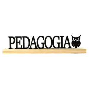 Palavra Decorativa Profissão Pedagogia - Madeira com Base