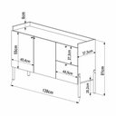 Ver imagem 4 de Balcão Buffet 2 Portas 2 Gavetas 139cm Pé Madeira Artesano Oslo Marrom/Hanover