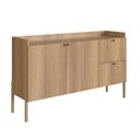 Ver imagem 7 de Balcão Buffet 2 Portas 2 Gavetas 139cm Pé Madeira Artesano Oslo Marrom/Hanover