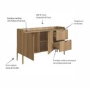 Ver mais imagens de Balcão Buffet 2 Portas 2 Gavetas 139cm Pé Madeira Artesano Oslo Marrom/Hanover