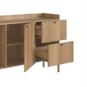 Ver imagem 6 de Balcão Buffet 2 Portas 2 Gavetas 139cm Pé Madeira Artesano Oslo Marrom/Hanover