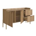 Ver imagem 5 de Balcão Buffet 2 Portas 2 Gavetas 139cm Pé Madeira Artesano Oslo Marrom/Hanover