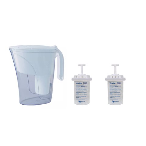 Kit Jarra Purificadora Água Filtro Branca 1,5 Litros Inmetro 2 Vela