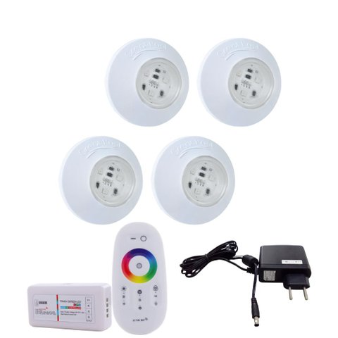 Kit4 Led Smd Rgb 95mm com Módulo e Fonte