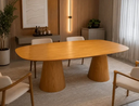 Ver imagem 2 de Mesa de Jantar Orgânica Essenza Duo Cone 150x90cm em MDF Freijó