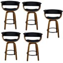 Ver imagem 1 de Kit com 5 Banquetas Base Madeira Betim Preto