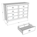 Ver imagem 7 de Conjunto Quarto: Guarda-roupa 12 Portas, Cômoda 8 Gavetas Freijó Topázio Madeira Pinus - Finestra