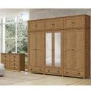 Ver imagem 1 de Conjunto Quarto: Guarda-roupa 12 Portas, Cômoda 8 Gavetas Freijó Topázio Madeira Pinus - Finestra