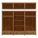 Ver imagem 3 de Conjunto Quarto: Guarda-roupa 12 Portas, Cômoda 8 Gavetas Freijó Topázio Madeira Pinus - Finestra