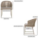 Ver imagem 2 de 5 Cadeira Noronha Aluminio Micro Pintura Champanhe, Tr. Telinha Corda Nautica Rami, Estofado - Fendi