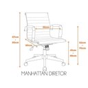 Ver imagem 4 de Kit 6 Cadeiras Escritório Diretor Esteirinha Corino Manhattan Branco
