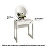Penteadeira Camarim com 1 Gaveta e Espelho Redondo - Branco - 2