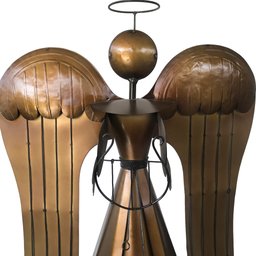 Anjo Verniz Rústico Grande De Natal Com Harpa Feito em Ferro Libertas Rosas Artesanato Anjo Natalino - 6