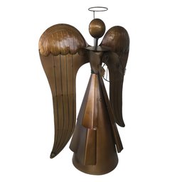 Anjo Verniz Rústico Grande De Natal Com Harpa Feito em Ferro Libertas Rosas Artesanato Anjo Natalino - 5