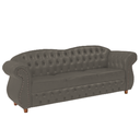 Ver imagem 1 de Sofá Chesterfield Merlo 3 lugares 1,80 - Veludo Cinza Camurça / Decoração, recepção, Barbearia, sala
