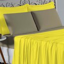 Ver imagem 3 de Jogo de Cama Casal Viúva Nobre 4 Peças Malha 100% Algodão - Amarelo / Avelã