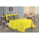 Ver imagem 4 de Jogo de Cama Casal Viúva Nobre 4 Peças Malha 100% Algodão - Amarelo / Avelã