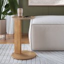 Ver imagem 1 de Mesa Lateral Apoio Sofá Orgânica 35cm Chanfrada Pé Madeira 28020 Artesano