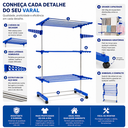 Ver imagem 5 de Varal Torre 3 Andares Inox Retrátil Compacto