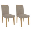 Ver imagem 1 de Kit 2 Cadeiras Estofadas 9582 Linho Nature Bege Molci
