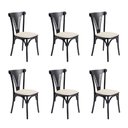 Ver imagem 1 de Kit 6 Cadeiras Jantar Paris Aço Carbono Resistente Luxo para Sala e Área Gourmet - Preta/Branca