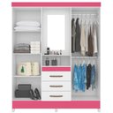 Ver imagem 4 de Guarda Roupa Capri com Espelho 4 Portas Branco Rosa Flex Moval