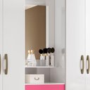 Ver imagem 3 de Guarda Roupa Capri com Espelho 4 Portas Branco Rosa Flex Moval