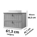 Ver imagem 3 de Gabinete de Banheiro Sense com Cuba 60cm Titanium/freijo - Mgm