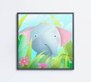 Ver imagem 1 de Quadro Decorativo Infantil Elefante - 80x80 Cm - Adesivo Fotográfico