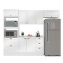 Ver imagem 6 de Cozinha Pérola 4 Peças Torre Quente Aéreo 3 Portas e Balcão 2 Gavetas 3 Portas com Tampo Yescasa