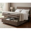Ver imagem 4 de Cama Box Bau Casal Suede Marrom + Colchão Atenas Molas Ensacadas - Comfort Prime