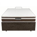 Ver imagem 1 de Cama Box Bau Casal Suede Marrom + Colchão Atenas Molas Ensacadas - Comfort Prime