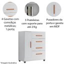 Ver imagem 3 de Cômoda Sapateira para Quarto 1 Porta 4 Gavetas Lisa Branco