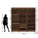 Ver imagem 2 de Guarda Roupa Roupeiro Casal Elegance com Espelhos 06 Portas 02 Gavetas Imbuia Rústico Vila Rica