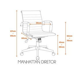Kit 10 Cadeiras Escritório Diretor Esteirinha Corino Manhattan - 5