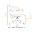 Ver imagem 5 de Kit 10 Cadeiras Escritório Diretor Esteirinha Corino Manhattan