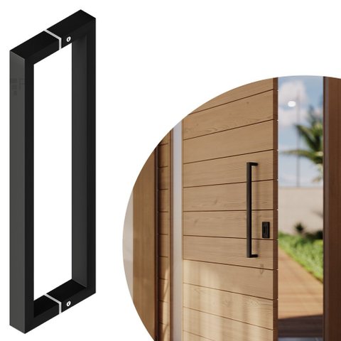 Puxador Duplo Df 991 - Preto - 30 Cm