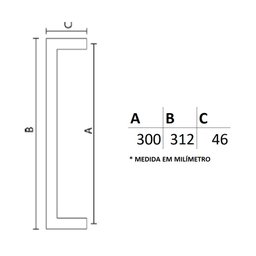 Puxador Duplo Df 991 - Preto - 30 Cm - 4