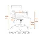 Ver imagem 5 de Kit 6 Cadeiras Escritório Diretor Esteirinha Corino Manhattan