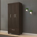 Ver imagem 2 de Guarda Roupa Infantil/Juvenil Bia 3 Portas Ébano - Bela Móveis