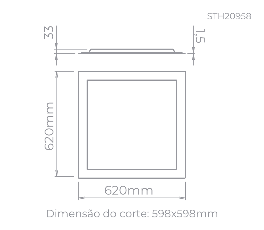 Painel De Embutir Evo 40W 5700K STH20958/57 Stella - 3
