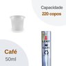 Kit Dispenser Quadrado Porta Copo Descartável De Café 50ml + Lixeira Inox - 3