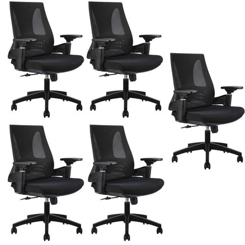 Kit com 5 Cadeiras Office Diretor Toledo com Braços 3D NR17