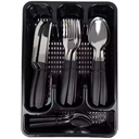 Ver imagem 3 de Jogo Talheres Faca Garfo Colher 25 Pçs Jjb Utilidades Preto