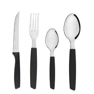 Jogo Talheres Faca Garfo Colher 25 Pçs Jjb Utilidades Preto