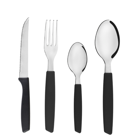 Jogo Talheres Faca Garfo Colher 25 Pçs Jjb Utilidades Preto