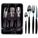 Ver imagem 2 de Jogo Talheres Faca Garfo Colher 25 Pçs Jjb Utilidades Preto
