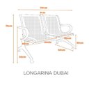 Ver imagem 4 de Kit 6 Cadeiras para Escritório Longarina 2 Lugares Aço Inox Dubai