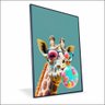 Quadro Girafa de Óculos Vinil com Vidro Tamanho/moldura 40x30 Baixa Cor Preta - 1